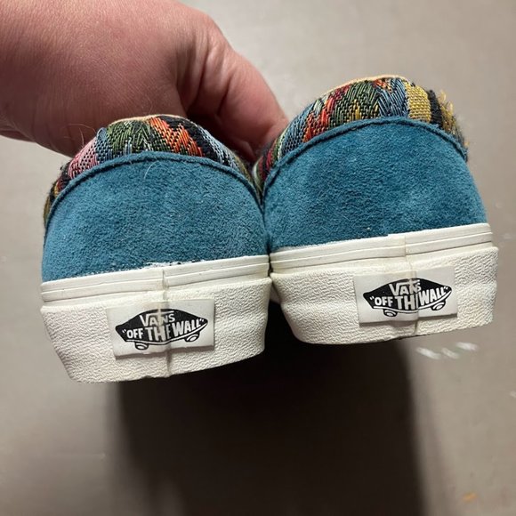 Vans Size 7.5 Dark Teal Geometric Print - Picture 4 of 7